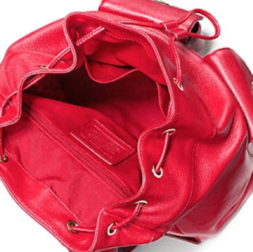 Coach Billie Leather Backpack in Classic Red